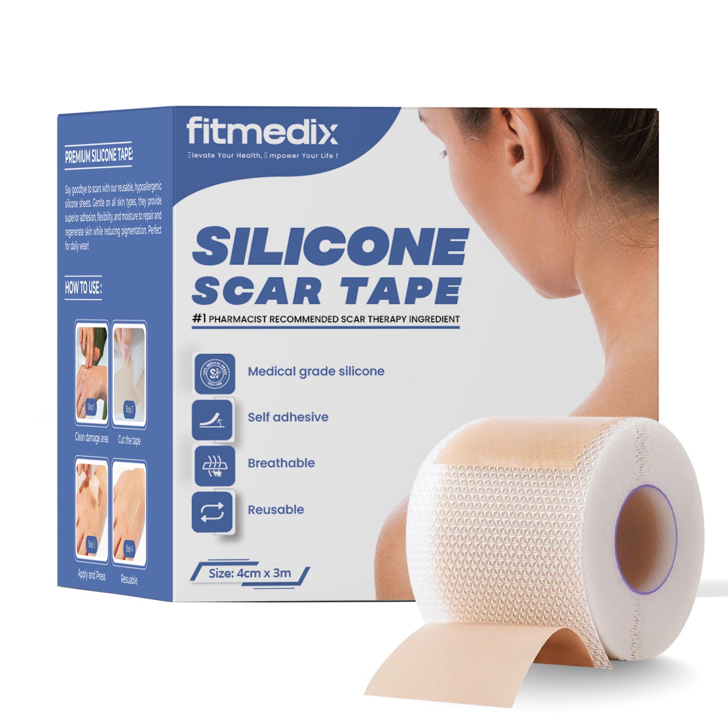 Premium Silicone Scar Tape (4cm x 3m)